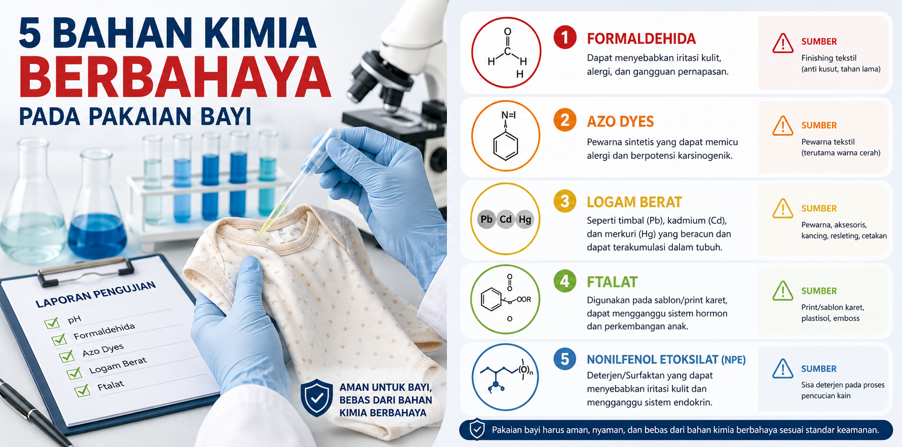 5 Bahan Kimia Berbahaya pada Pakaian Bayi yang Wajib Diuji SNI