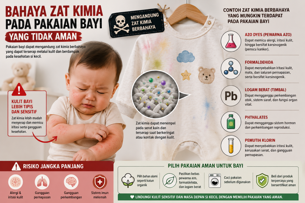 Bahaya zat kimia pada bahan pakaian bayi yang tidak aman