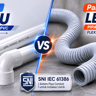Perbandingan pipa conduit kaku dan lentur sesuai standar SNI IEC 61386-21 dan SNI IEC 61386-22
