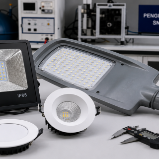 Beragam luminer LED yang menjalani sertifikasi SNI di laboratorium uji