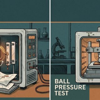 Uji glow wire dan ball pressure pada komponen plastik peralatan listrik di laboratorium pengujian