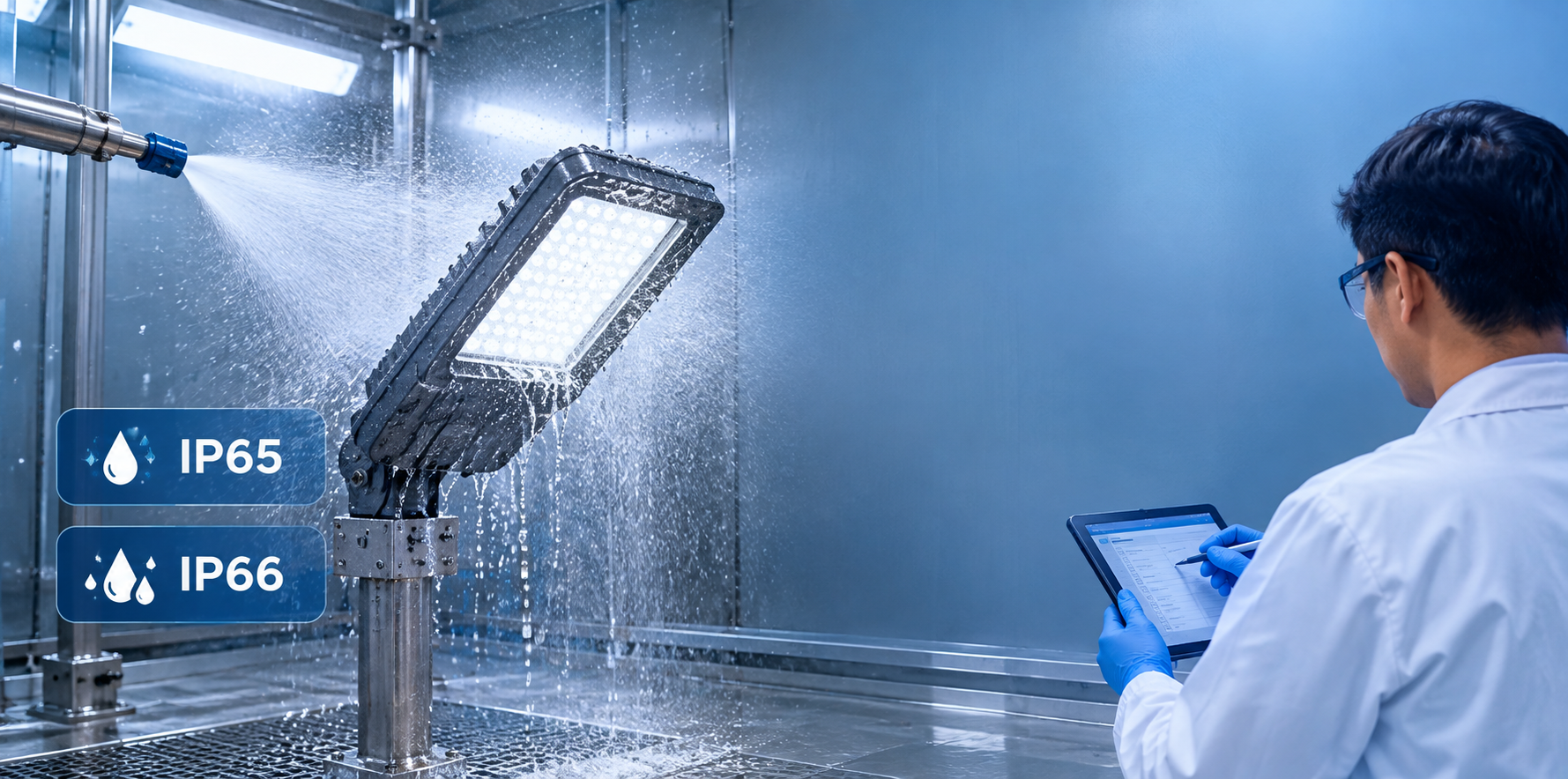 Uji IP Luminer dan Produk Listrik Outdoor: Metode dan Standar